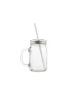 Pot Mason de 12 oz/350 ml avec paille (transparent)