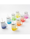 Pot Mason de 12 oz/350 ml avec paille (givré)