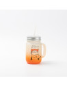 Pot Mason de 12 oz/350 ml avec paille (givré, orange dégradé)
