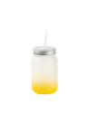 Pot Mason de 15 oz/450 ml sans poignée (givré, jaune dégradé)
