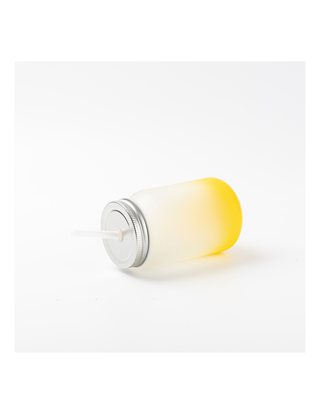 Pot Mason de 15 oz/450 ml sans poignée (givré, jaune dégradé)