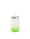 Pot Mason de 15 oz/450 ml sans poignée (givré, vert dégradé)