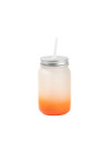 Pot Mason de 15 oz/450 ml sans poignée (givré, orange dégradé)