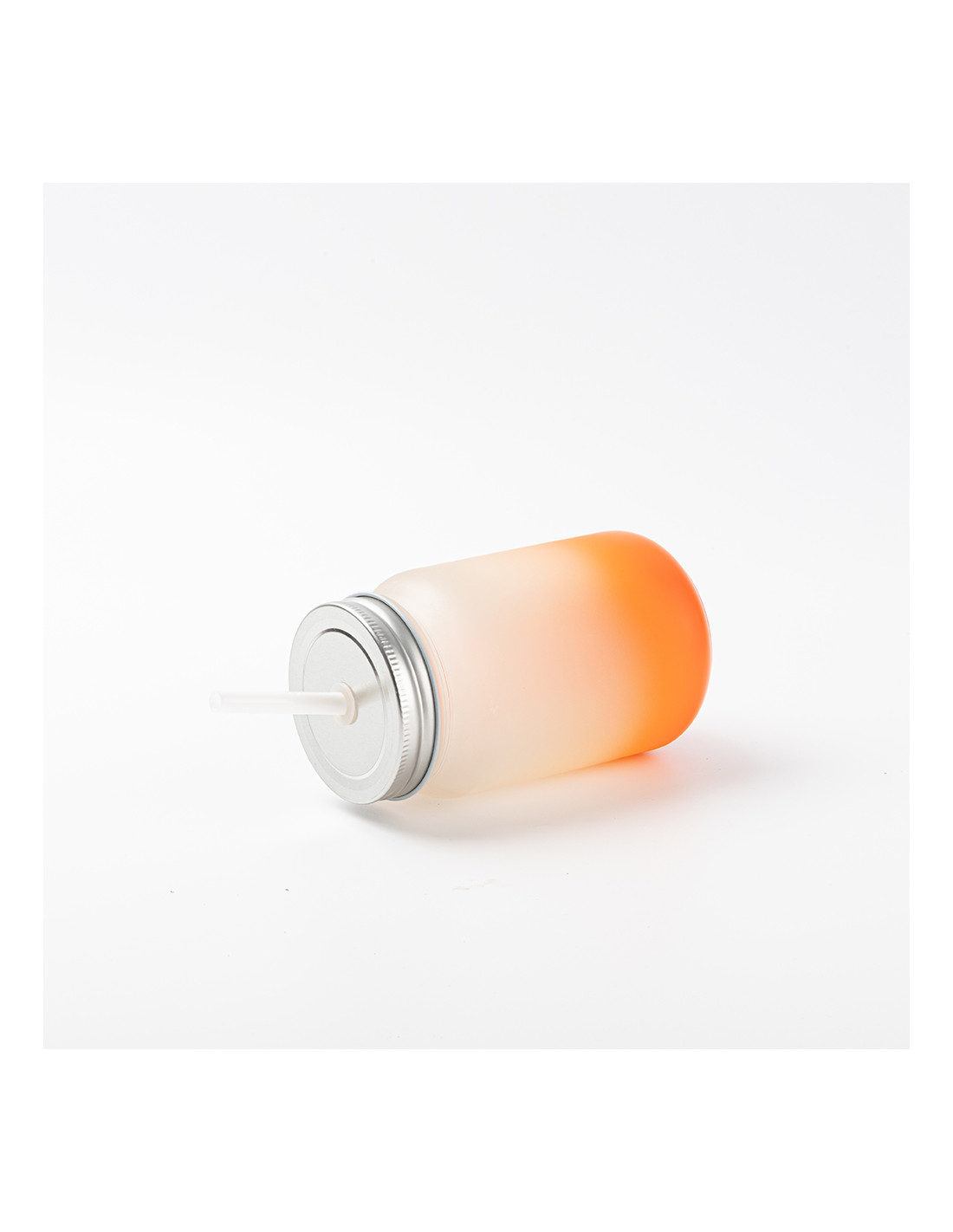 Pot Mason de 15 oz/450 ml sans poignée (givré, orange dégradé)