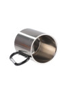 Tasse en acier inoxydable de 300 ml avec poignée mousqueton noire (argent)