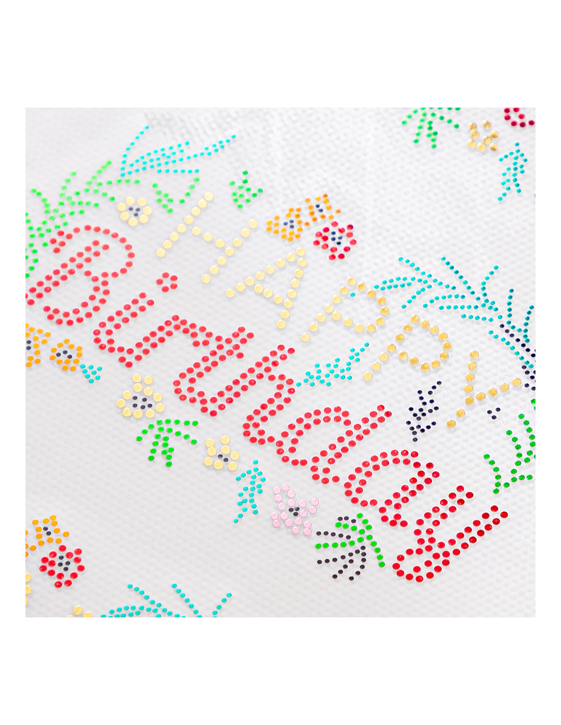 Feuille de transfert en faux strass (Joyeux anniversaire, 9,5 x 6 cm)
5 feuilles/paquet