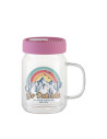 Pot Mason en verre de 20 oz/600 ml avec couvercle en silicone (transparent, rose)