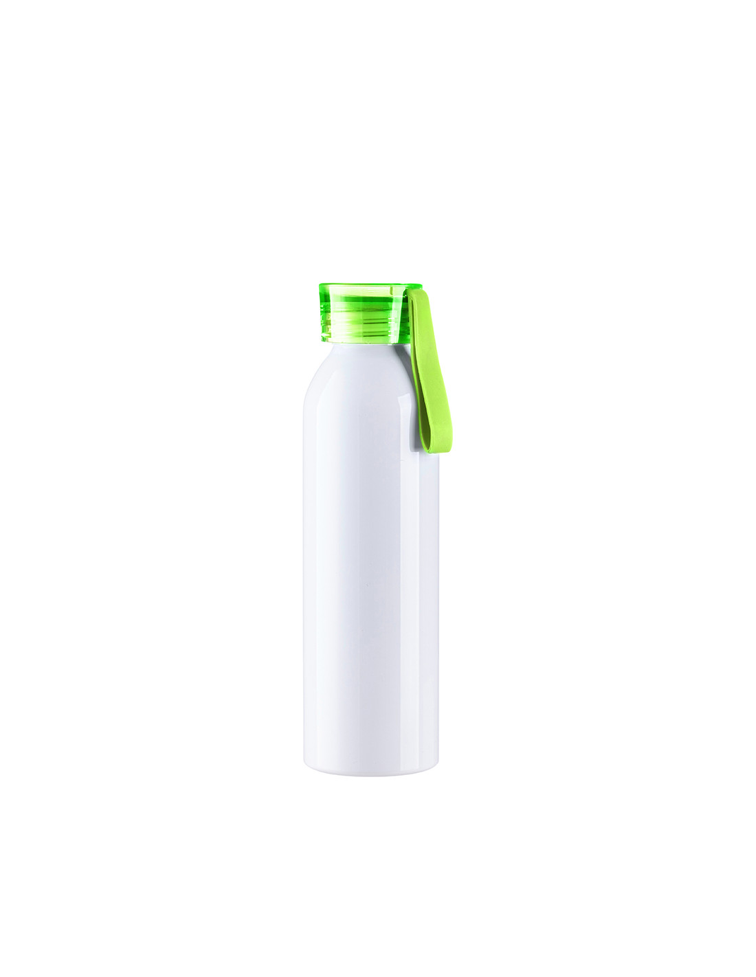 Bouteille en aluminium mince de sport portative de 22 oz/650 ml avec bouchon vert clair (blanc)