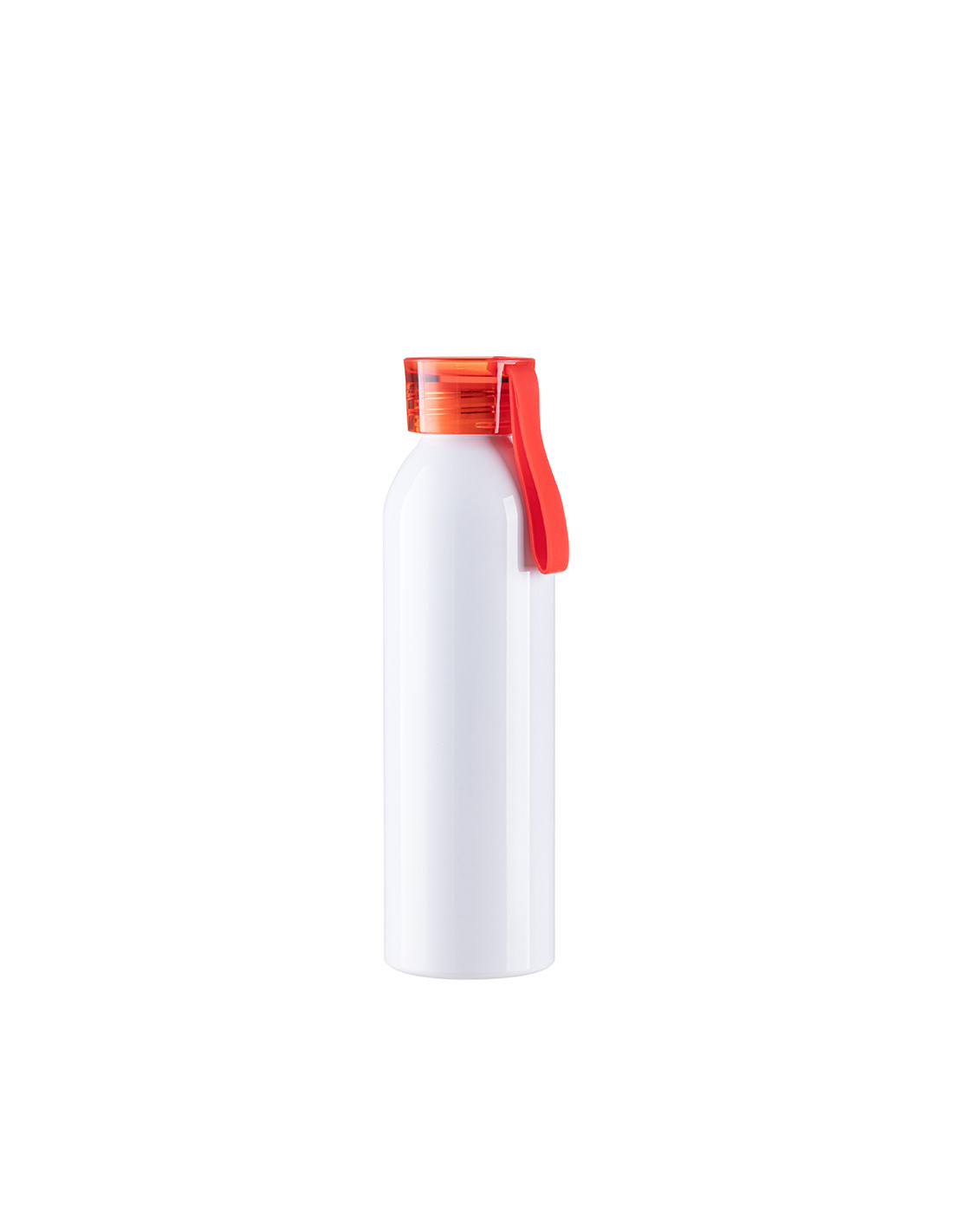 Bouteille en aluminium mince de sport portative de 22 oz/650 ml avec bouchon rouge (blanc)