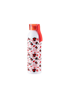 Botella de aluminio delgada deportiva portátil de 22 oz / 650 ml con tapa roja (blanca) 2
