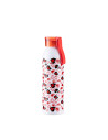 Bouteille en aluminium mince de sport portative de 22 oz/650 ml avec bouchon rouge (blanc)