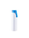 Bouteille en aluminium mince de sport portative de 22 oz/650 ml avec bouchon bleu (blanc)