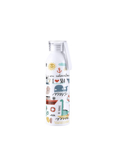 Botella de aluminio delgada deportiva portátil de 22 oz / 650 ml con tapa transparente (blanca) 2