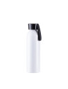Bouteille en aluminium mince de sport portative de 22 oz/650 ml avec bouchon noir (blanc)