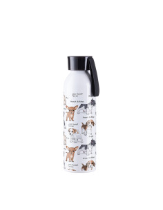 Botella de aluminio delgada deportiva portátil de 22 oz / 650 ml con tapa negra (blanca) 2