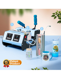 Craft Express Presse à tasses 3 en 1 à deux stations (bleu clair) 2