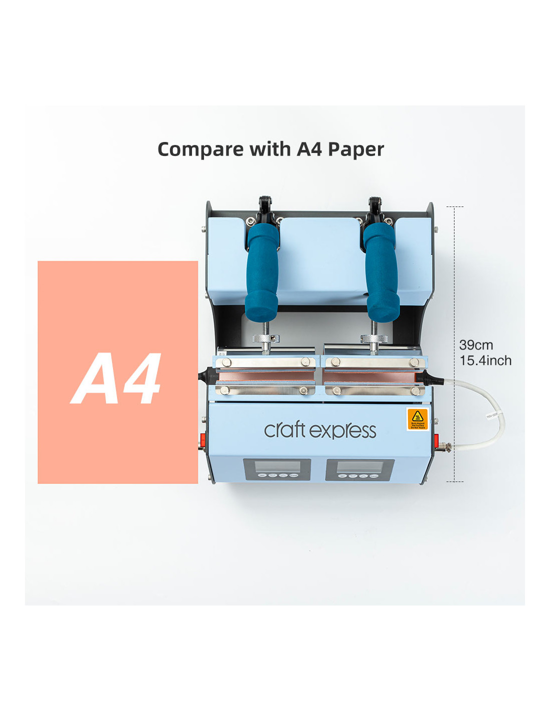 Craft Express Presse à tasses 3 en 1 à deux stations (bleu clair)