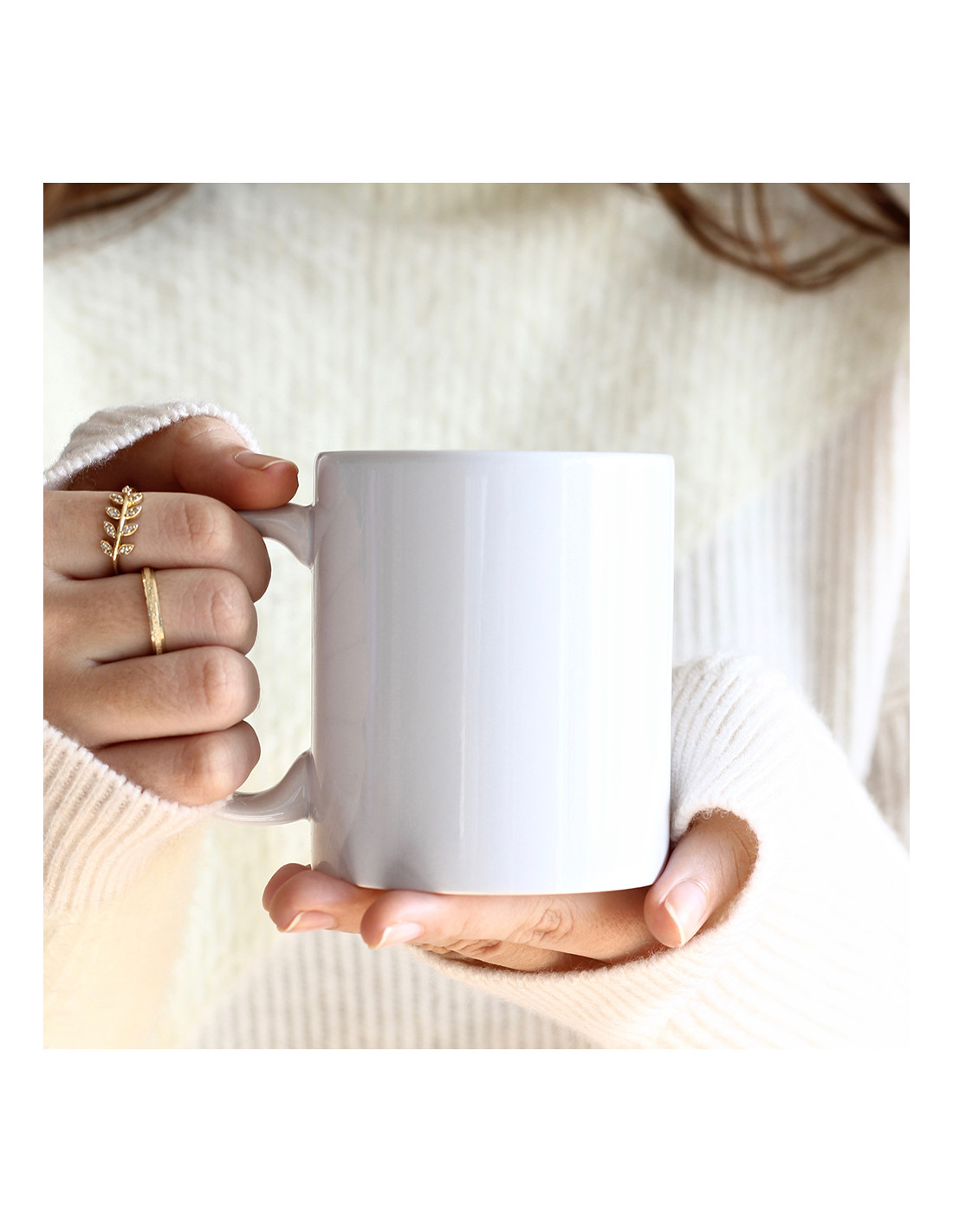 Tasse à revêtement blanc de 11 oz avec boîte individuelle blanche