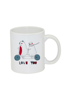 Tasse à revêtement blanc de 11 oz