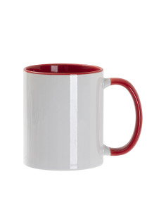 Tasse de couleur intérieure/poignée de 11 oz, rouge
