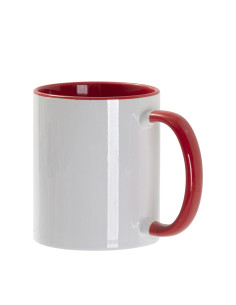 Tasse de couleur intérieure/poignée de 11 oz, rouge 2