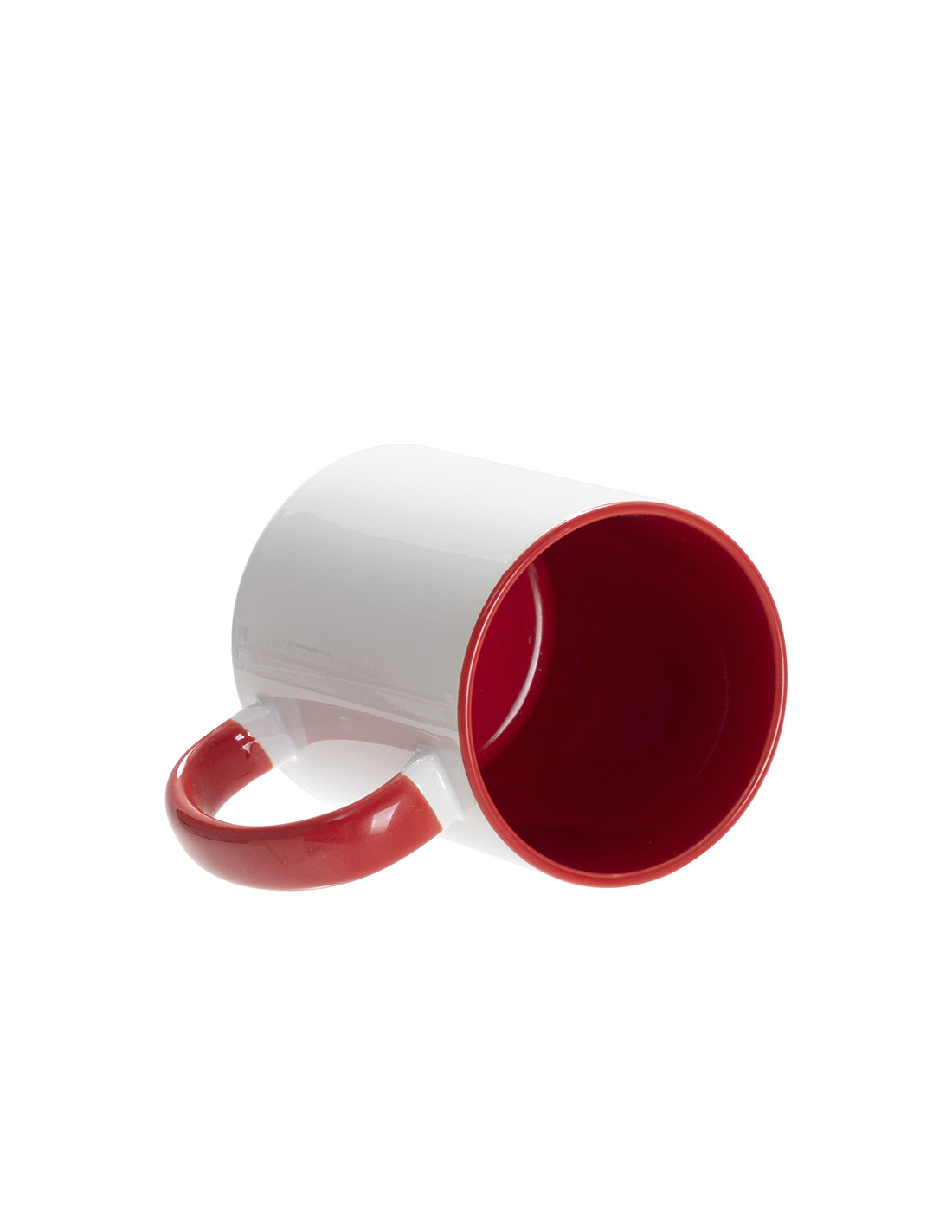 Tasse de couleur intérieure/poignée de 11 oz, rouge