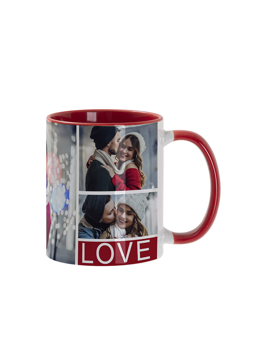 Tasse de couleur intérieure/poignée de 11 oz, rouge