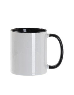 Tasse de couleur intérieure/poignée de 11 oz-noir