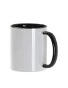 Tasse de couleur intérieure/poignée de 11 oz-noir