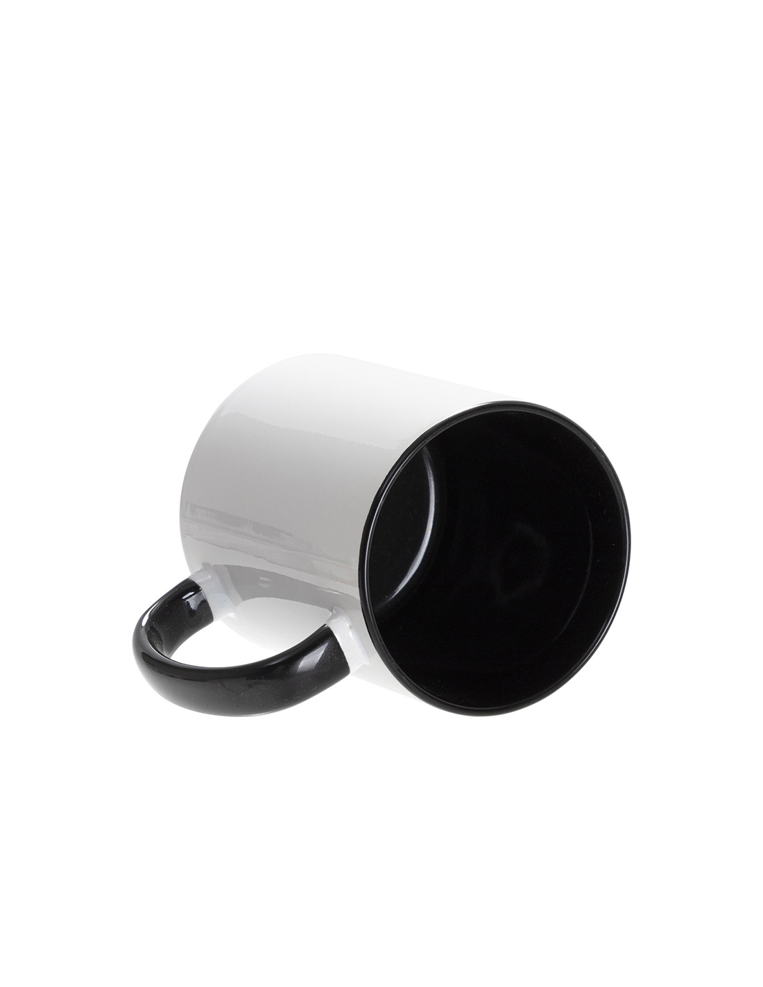 Tasse de couleur intérieure/poignée de 11 oz-noir