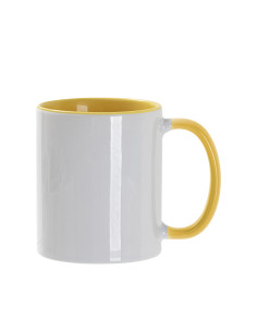 Tasse de couleur intérieure/poignée de 11 oz, jaune