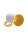 Tasse de couleur intérieure/poignée de 11 oz, jaune