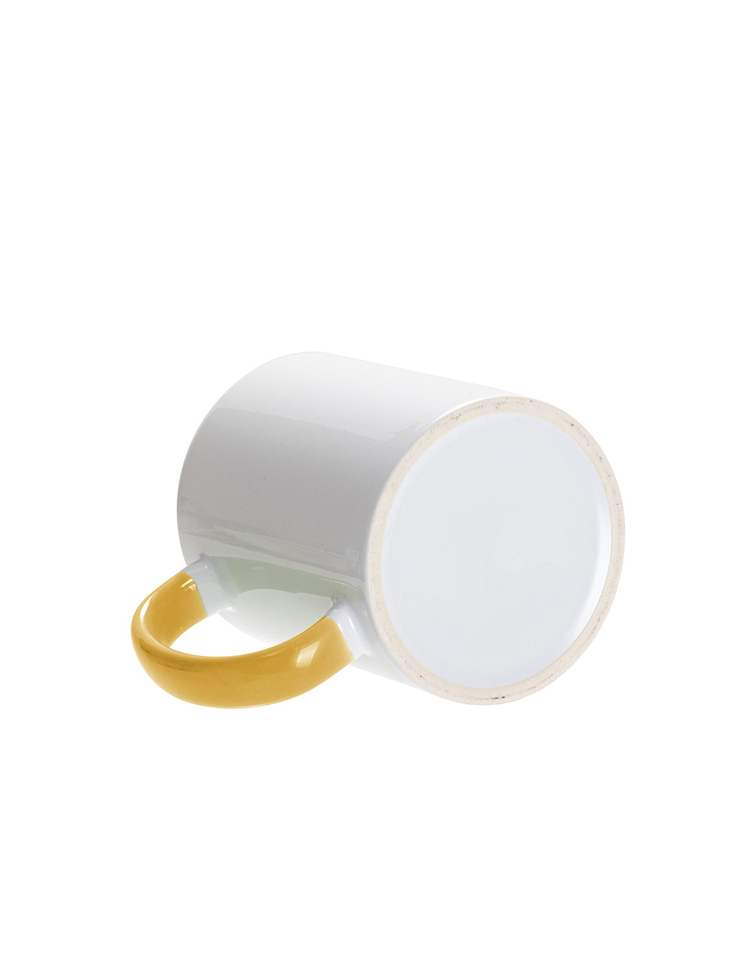 Tasse de couleur intérieure/poignée de 11 oz, jaune