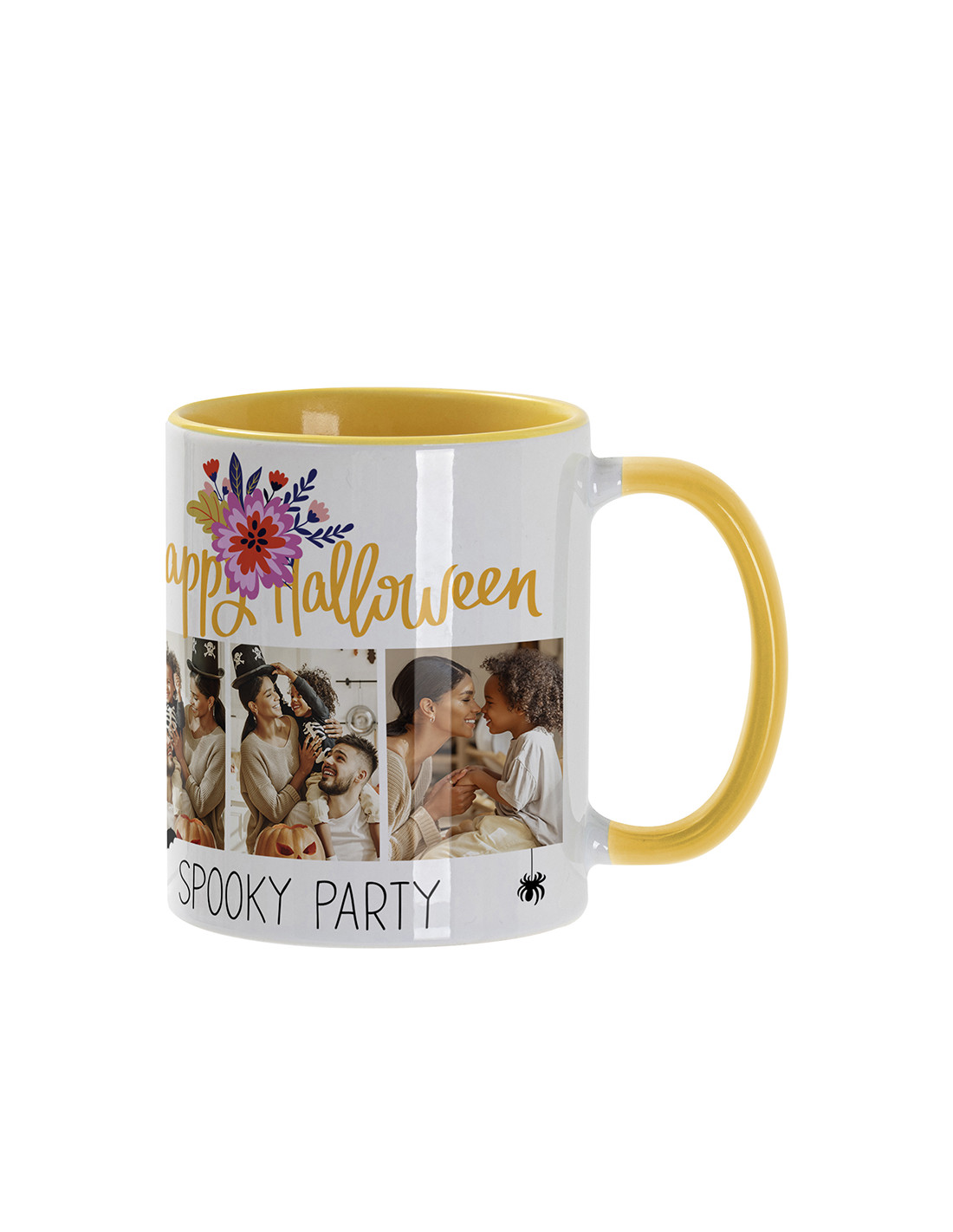 Tasse de couleur intérieure/poignée de 11 oz, jaune