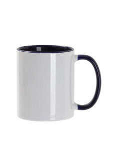 Tasse de couleur intérieure/poignée de 11 oz-bleu