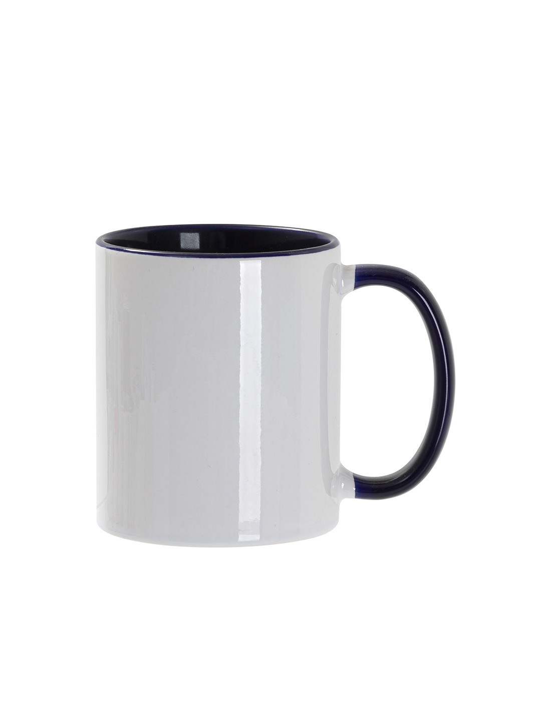 Tasse de couleur intérieure/poignée de 11 oz-bleu
