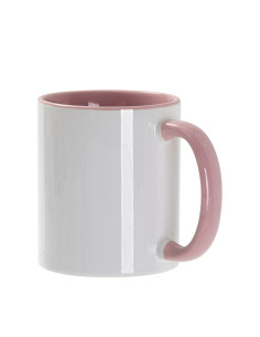 Tasse de couleur intérieure/poignée de 11 oz, rose 2