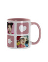 Tasse de couleur intérieure/poignée de 11 oz, rose