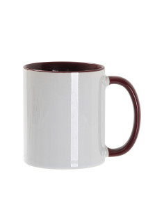 Tasse de couleur intérieure/poignée de 11 oz-marron