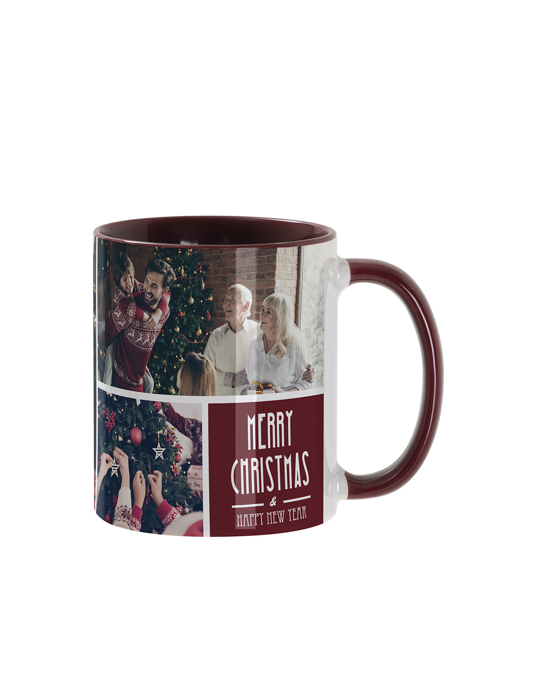 Tasse de couleur intérieure/poignée de 11 oz-marron