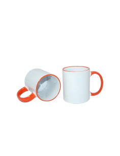 Tasse à poignée à bord de 11 oz - Orange