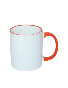 Tasse à poignée à bord de 11 oz - Orange 2