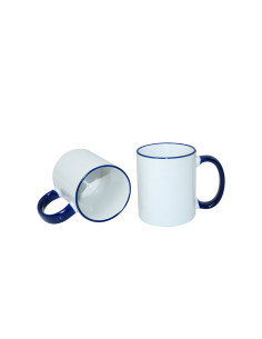 Tasse à poignée à bord de 11 oz - Bleu