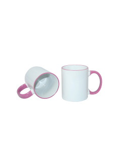 Tasse à poignée à bord de 11 oz - Rose