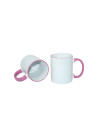 Tasse à poignée à bord de 11 oz - Rose