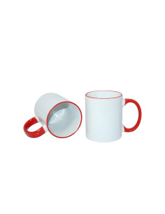 Tasse à poignée à bord de 11 oz - Rouge