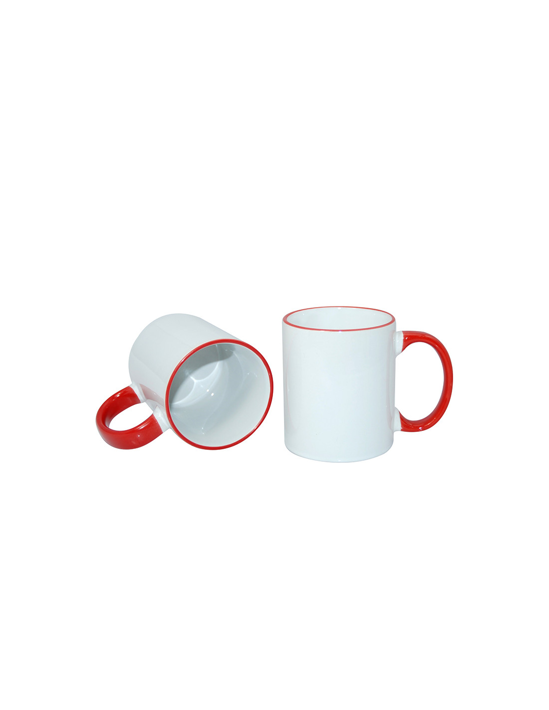 Tasse à poignée à bord de 11 oz - Rouge