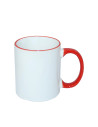 Tasse à poignée à bord de 11 oz - Rouge