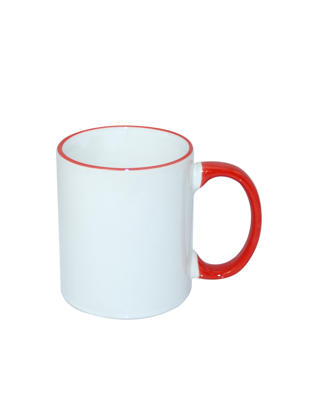 Tasse à poignée à bord de 11 oz - Rouge