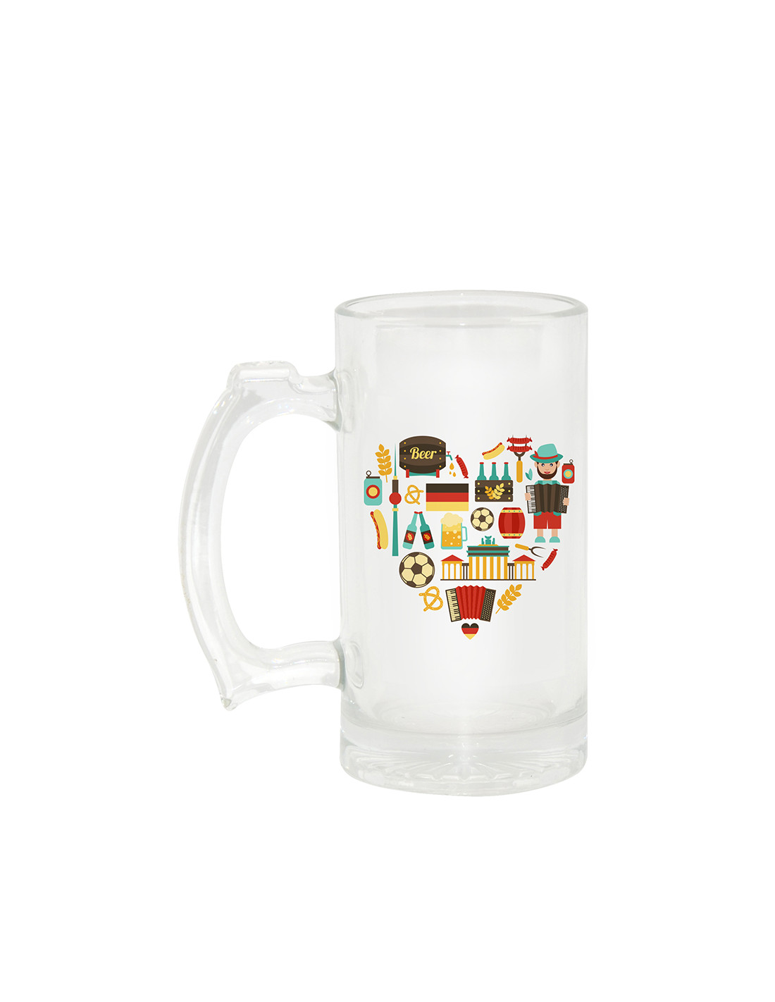 Chope à bière en verre de 16 oz (clair)